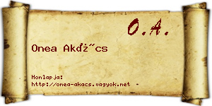 Onea Akács névjegykártya